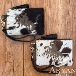 กระเป๋าซิปหนังวัวสลักลายด้วยเลเซอร์มีพู่ห้อยแบบตะวันตกหนังแท้กระเป๋าสตางค์ใส่โทรศัพท์มือถือได้เยอะ2024ใหม่ - Product Image 1