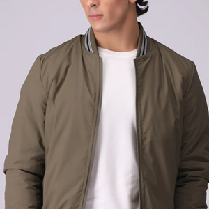 Veste de baseball universitaire classique à col montant pour homme, modèle 2025, bleu, avec bande en cuir blanc, chauffante à l'avant, pour l'hiver - Product Image 5