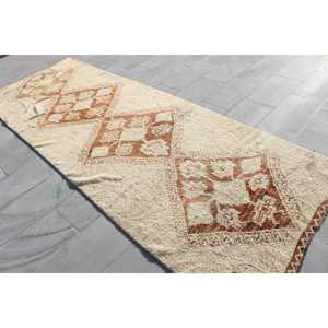 Turkish Runner Rug 4.2x12.4 ft, Vintage <b>Brown</b> Southwestern <b>Wool</b> Rug - Product Image 4