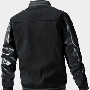 Blouson Bomber Universitaire Personnalisé Unisexe Camouflage Imperméable Coupe-Vent Manches en Cuir Couture de Haute Qualité OEM - Product Image 3