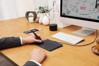 Tablette graphique XP-Pen Deco Fun XS bleue, Plug & Play, port USB-C, stylet à résonance électromagnétique sans batterie, 8192 niveaux de pression