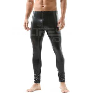 Pantalons pour hommes Pantalons droits incurvés rayés et extensibles en cuir de motard Pantalons de motard de haute qualité en cuir pour hommes - Product Image 1