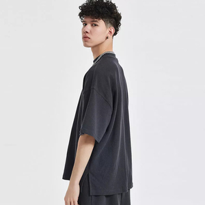 ชุดวอร์ม2ชิ้นของผู้ชายชุดวินเทจกางเกงขาสั้นรุ่นเฮฟวี่เวทเสื้อเปิดไหล่แบบเลือกได้ชุดวอร์มระบายอากาศ - Product Image 2