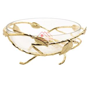 Centres de table décoratifs pour la maison finitions dorées piédestal bol à fleurs Vase avec supports meilleure vente aliments bol de service - Product Image 5