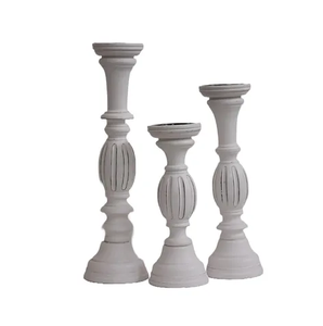 ENSEMBLE DE 2 Taille et Conceptions Personnalisées Blanc Lavage Fini Bougeoirs En Bois Décoratifs Pour La Décoration De Mariage Meilleure Qualité À Bas Prix - Product Image 6