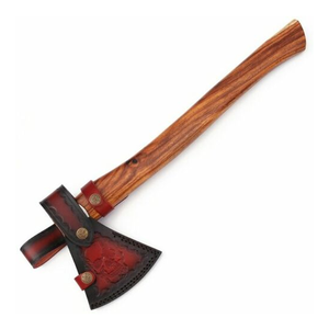 Tomahawk Viking artisanal en acier à haute teneur en carbone, manche en acier de qualité industrielle, étui en cuir, pour le camping, l'usage quotidien et les activités de plein air - Product Image 6