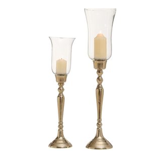 Soportes de portavelas de pie de piso alto con votivo de vidrio para decoraciones de pie de piso de boda - Product Image 3