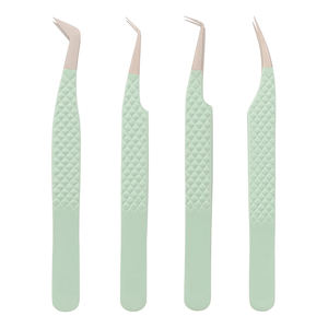 Pince à épiler d'extension de cils de couleur verte en titane outil de soin des cils en acier inoxydable allemand personnaliser la pince à épiler de toilettage de cils supérieurs - Product Image 1