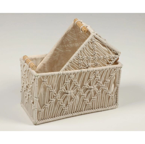 Organisateur de maquillage panier en macramé fait à la main conçu dans un décor artistique pour les dépanneurs disponibles dans des tailles personnalisées - Product Image 4