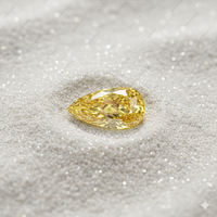 Diamant Briolette Fantaisie Jaune VVS Cultivé Synthétique HPHT CVD Certifié IGI GIA 5 carats en Gros
