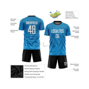 Ensemble d'uniformes de maillots de football unisexes de haute qualité Vêtements de football personnalisés respirants pour jeunes et adultes OEM ODM Bienvenue - Product Image 3