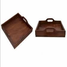 Plateau de service en bois pour la décoration de la maison, articles de cuisine et table basse pour mariage et Ramadan - Product Image 4