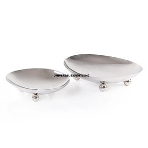 Polished Eco-Friendly Stainless Steel Hammered <b>Chocolate</b> Tray with Resin Holder Round Shape <b>Wedding</b> Tableware - Product Image 5
