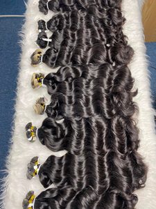 Vierge naturelle 100% cheveux humains vietnamiens bruts Double dessiné soyeux droit ruban dans les extensions vente chaude cheveux ondulés naturels - Product Image 4