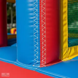 Mini-toboggan gonflable commercial pour enfants, château gonflable extérieur, toboggan sec double piste en PVC, équipement de terrain de jeu - Product Image 4