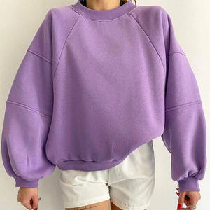 OEM ODM personalizado de alta calidad 100% algodón de manga larga de las mujeres de gran tamaño Sudadera de cuello redondo Otoño Invierno Streetwear diseño frontal - Product Image 4