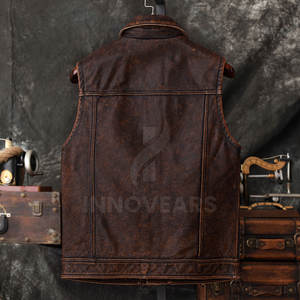 Venta caliente Hombres Ropa Chaleco de cuero Chaqueta Hombres Chaleco de cuero Chaqueta Nueva moda Hombres Chaleco de cuero Chaqueta - Product Image 2