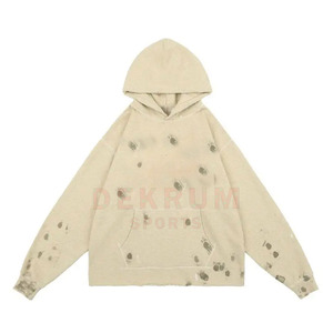 Sudaderas con Capucha para Hombre, Diseño Desgastado, a la Moda, Invierno 2026, Transpirables, con Cierre, Color Sólido, Venta al Por Mayor, MOQ Bajo - Product Image 1