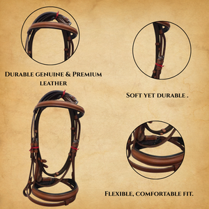 Brida de caballo de salto acolchada suave de la mejor calidad, brida ecuestre occidental de cuero genuino a precio - Product Image 4