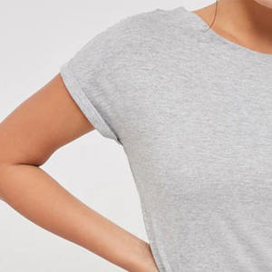 Camisetas de manga corta de verano para mujer a la moda 100% algodón de punto personalizado al por mayor DISEÑO DE Panel de gran tamaño en blanco para hombres y mujeres - Product Image 5