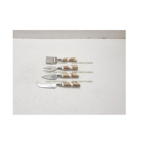 Vaisselle en gros, ensemble de couverts à fromage en acier inoxydable argenté, couverts plats avec manche en résine, couverts de mariage - Product Image 1