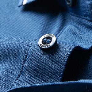 Soie coton hommes Polo nouveau été à manches courtes t-shirt luxe véritable bonne entreprise décontracté revers haut - Product Image 5