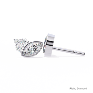 1,0 Ct para cada Marquesa corte laboratorio cultivado diamante bisel conjunto pendientes CVD diamante certificado Oro Blanco regalo de aniversario - Product Image 2