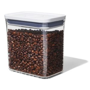 Contenedor de Almacenamiento de Plástico Rectangular Hermético con Tapa de Cierre a Presión para Granos de Café, Conservación de Frescura en la Cocina, Diseño Minimalista - Product Image 1