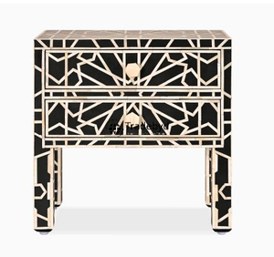 Mesa de Noche Ajustable de Estilo Moderno con Incrustaciones de Hueso, Patrones Elegantes, Pieza Decorativa para Uso Escolar, Tradebyd - Product Image 3