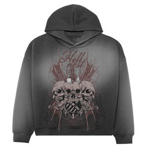 Sudadera con Capucha de Felpa Sólida Premium de la Mejor Calidad, 100% Algodón, Corte Regular, Estilo Vintage Desgastado con Lavado Ácido, Tendencia, 550 gramos, Logotipo Personalizado, Invierno - Product Image 3