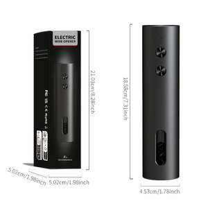 Tire-bouchon électrique rechargeable, coupe-capsule, verseur, bouchon à vide, base de rangement, coffret cadeau individuel en acier inoxydable durable - Product Image 3