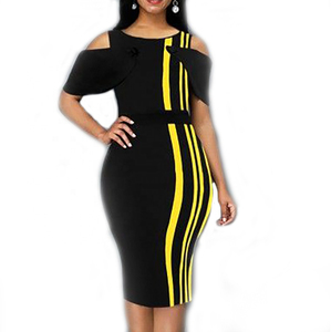 2025 de talla grande Maxi elegante mujer carrera vestidos de manga corta asimétrico dobladillo cintura apretado Midi vestido de fiesta señora - Product Image 4