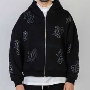 Chándal Informal con Capucha para Hombre, Diseño Sólido con Pedrería, Última Moda, Alta Calidad, Antiarrugas, Tendencia Actual - Product Image 3