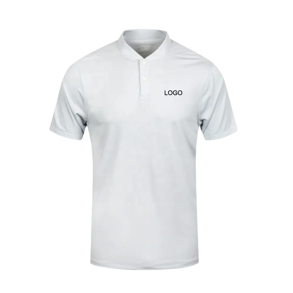 Camisa polo de golfe esportiva de poliéster de spandex de secagem rápida de marca personalizada de cor sólida para homens de manga curta 2024