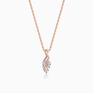 Colgante de diamantes de pavo real de oro rosa Colección de dijes elegantes - Product Image 3