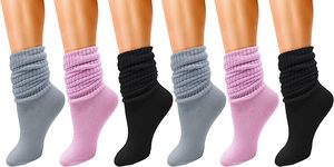 バルクパックソフトエクストラロングスクランチニーハイソックス6ペアスラウチソックス女性用 - Product Image 5