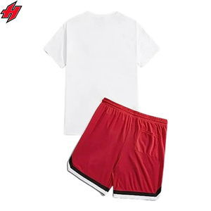 Ensemble d'été pour hommes-Tshirt à manches courtes-Ensemble deux pièces de fitness-Survêtement décontracté-Shorts et t-shirts pour garçons - Product Image 3