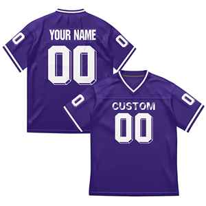 Maillot de sport personnalisé respirant grande taille à manches courtes en polyester, antibactérien et à séchage rapide, idéal pour le football américain estival - Product Image 1