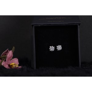 NOVAMART Fine Silverings 925 Sterling Luna Silver <b>Stud</b> Vintage 18k Gold White Rose Ruby Snowflake Butterfly Moon Pattern Wholesa - Product Image 2