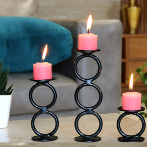 Meilleure qualité or fini anneau forme fait à la main décor à la maison Art cadeaux Vintage métal bougeoir décor à la maison chandeliers - Product Image 6