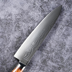 มีดเชฟเหล็กดามัสกัสด้ามจับไม้เงาสีขาวพรีเมี่ยมงานตามสั่ง - Product Image 5