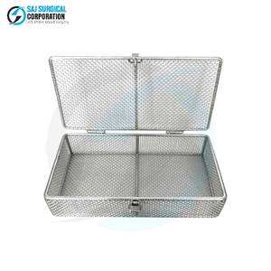 Cesta de Malla Fina Manual con Tapa, Bandeja de Acero Inoxidable de Alta Calidad para la Limpieza y Esterilización de Instrumentos Médicos - Product Image 1