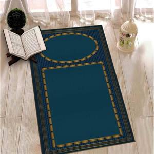 Blue <b>Chenille</b> Prayer <b>Rug</b>: Islamic Religious Gift <b>Rug</b>,Nonwoven Thin <b>Rug</b> - Product Image 1