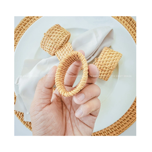 Rond de serviette Table rustique élégant artisanat vaisselle pour vaisselle Restaurant personnalisé vente la plus vendue - Product Image 2