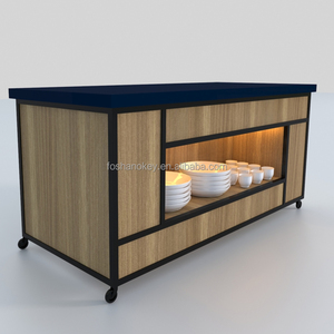 <span class=keywords><strong>OKEY</strong></span> Tavolo Buffet Personalizzato di Alta Qualità con Piano in Marmo, Bancone Buffet Moderno per Stazioni Buffet Ristorante, Uso Commerciale - Product Image 1