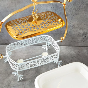 Gold And Silver 5L Rectangular Stainless Steel <b>Chafing</b> <b>Dish</b> Food <b>Buffet</b> For Wedding Banquets Parties Hotel Catering Equipment - Product Image 5