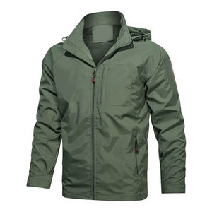 OEM ODM Men's Lightweight Windbreak <b>Jacket</b> Hooded Collar Formal Style Solid Pattern Front Logo Zipper for Winter Sports <b>Travel</b> - Product Image 2