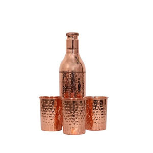 Bouteille en cuivre pur de haute qualité, finition polie, bienfaits ayurvédiques pour la santé, yoga, voyage, vaisselle écologique avec couvercle à vis - Product Image 5