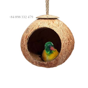 Nid de coquille de noix de coco suspendu pour oiseaux une maison naturelle chaleureuse et sécurisée - Product Image 4