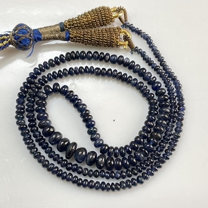 Perles en forme de rondelle lisse saphir bleu pierre précieuse naturelle de qualité fine pour bijoux perles de pierre lisse - Product Image 3